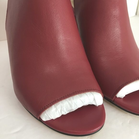 Katy Perry The Jocelyn Mulberry‎ Red Nappa Leather Ruffle Shooties Heels Size 10 - Picture 4 of 16